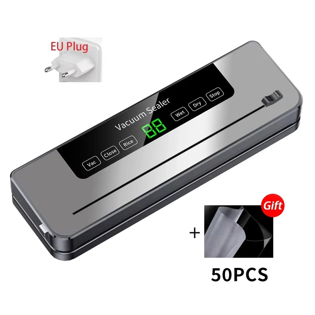 Portable Kitchen Food Saver Vacuum Sealer Machine Household Home Touch Button Cutter Kitchen Electric Vacuum Packaging Machine