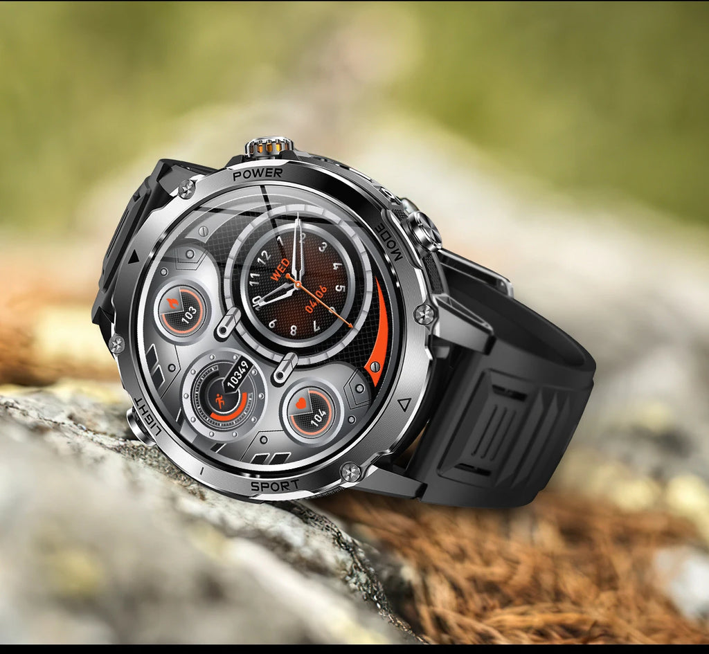 LIGE TANK Ultra Military Smart Watch 1400mAh Battery 10ATM Waterproof Heart Rate LED Flashlight Sports Bracelet Men Smartwatch