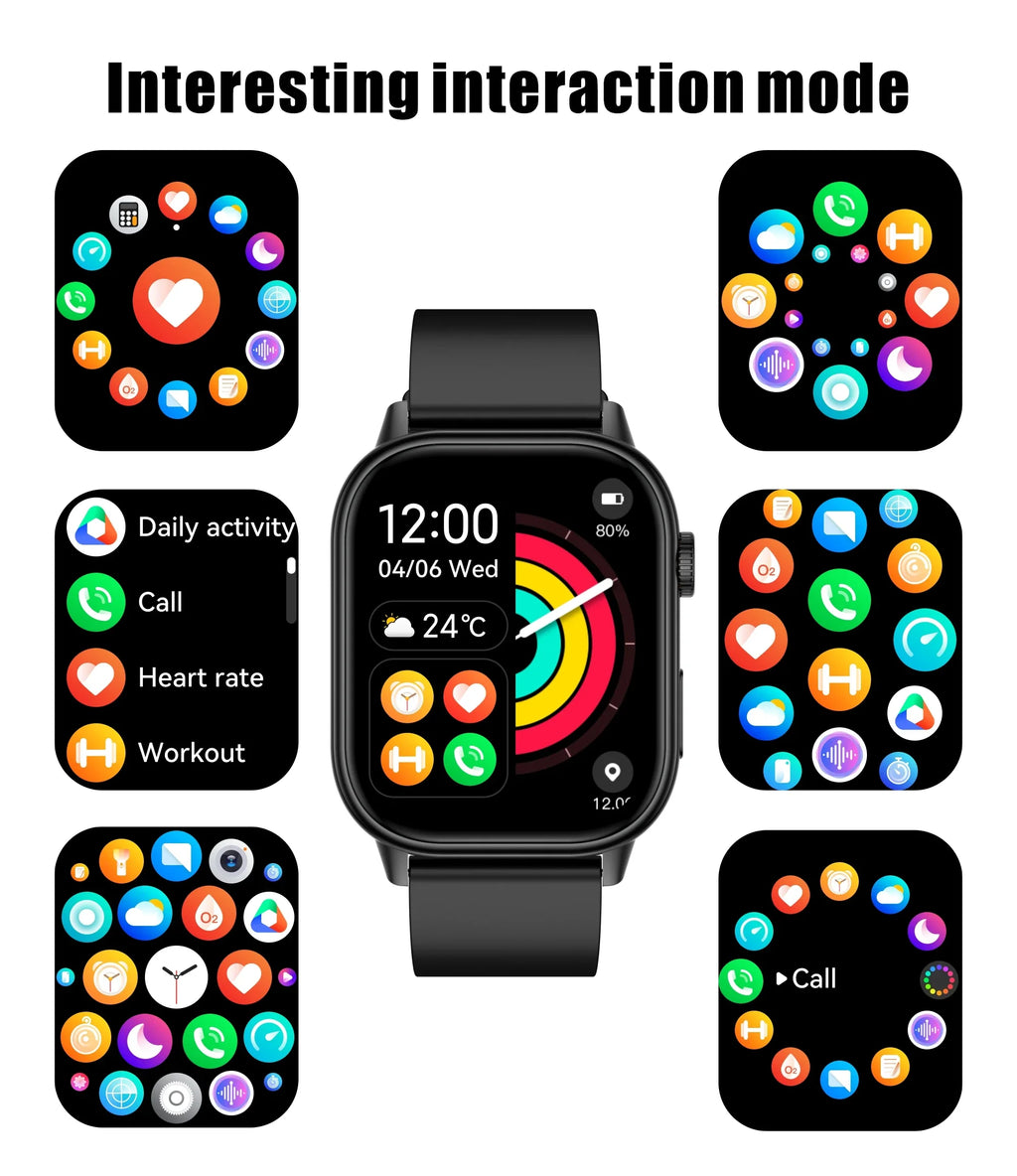 New Smartwatch Sports GPS tracker AMOLED Men Compass Military Outdoor Sports Bluetooth Call Watch 2.01 inch HD screen for Andrio