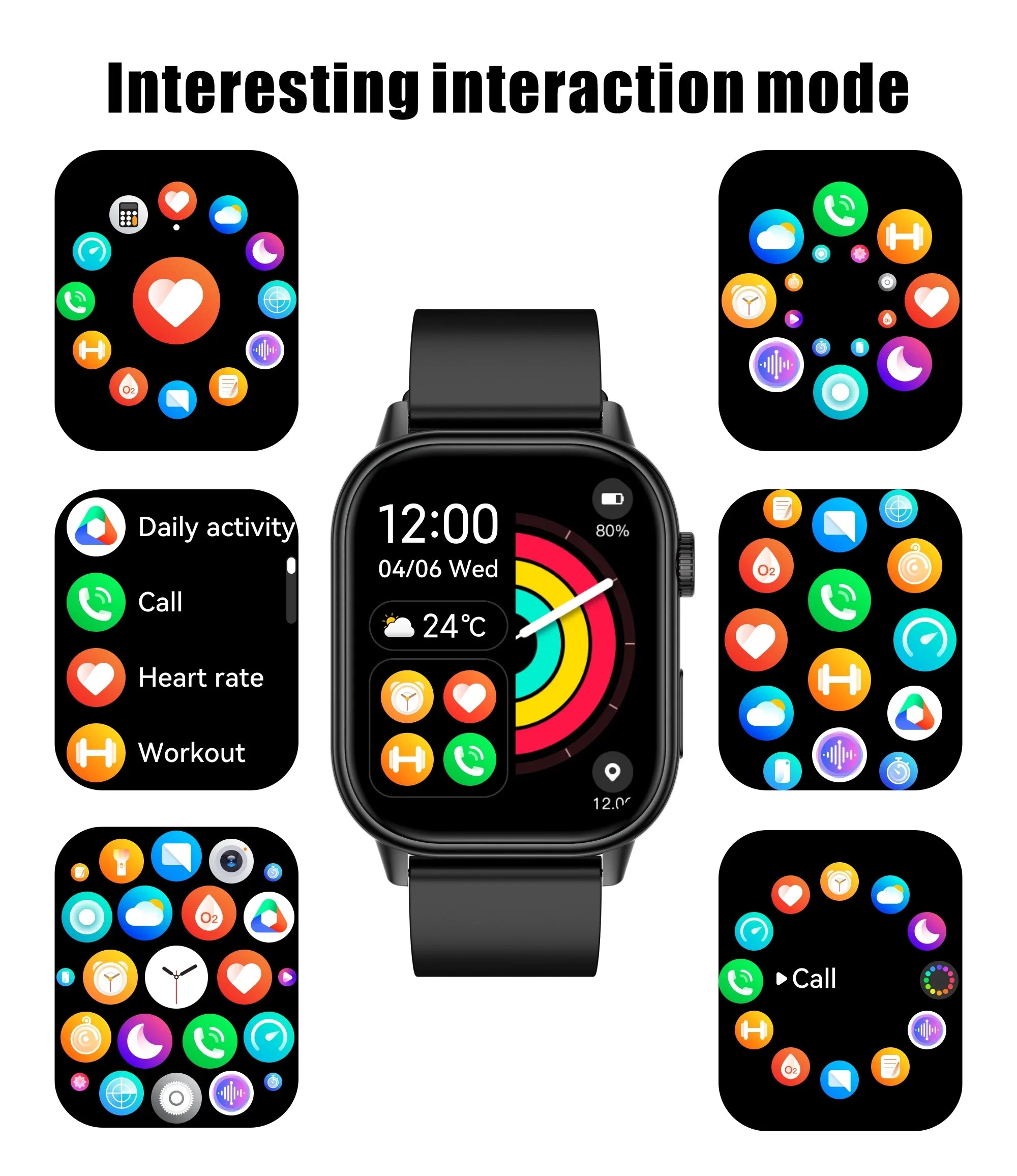 New Smartwatch Sports GPS tracker AMOLED Men Compass Military Outdoor Sports Bluetooth Call Watch 2.01 inch HD screen for Andrio