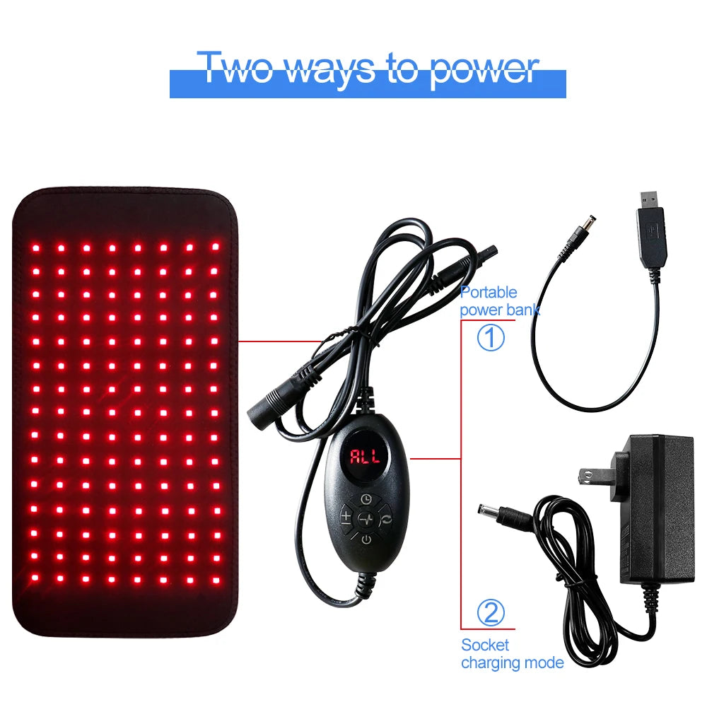 3 in 1 LED Infrared Light Therapy Body Pad Wearable Wrap for Back Shoulder Waist 660&850 nm Infrared Light Weight Loss Device