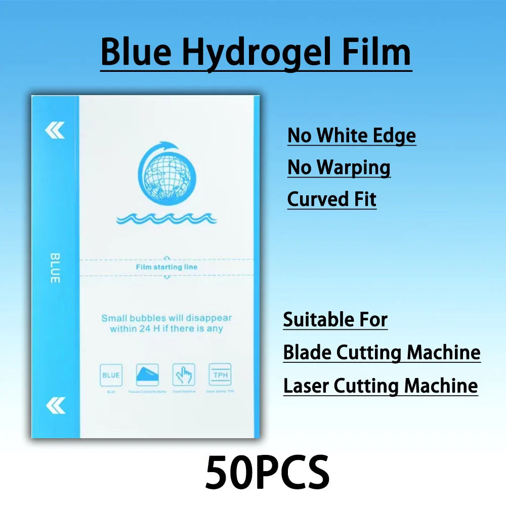 50PCS HD MATTE Privacy Blue Frosted Protection Flexible Hydrogel Film For Mobile Phone Screen Protective Film Cutting Machine