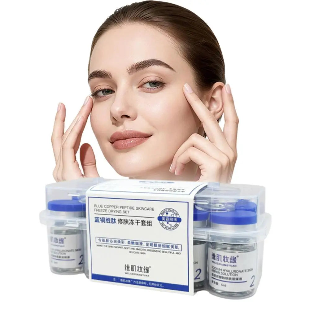GHK-Cu 99% Copper Peptide Freeze-Dried Powder Blue Copper Anti Wrinkle Plump Firm Skin Fade Lines Repair Barrier Set
