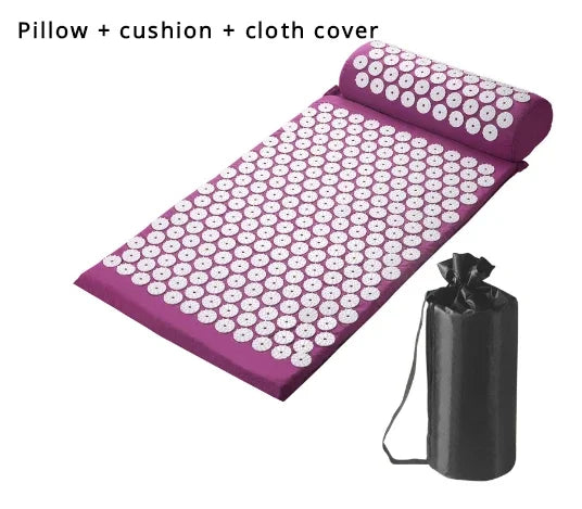 Profession Acupressure Massage Yoga Mat Touchpoints Relieve Back Body Pain Stress Spike Mat Acupuncture Mat with Pillow Cover