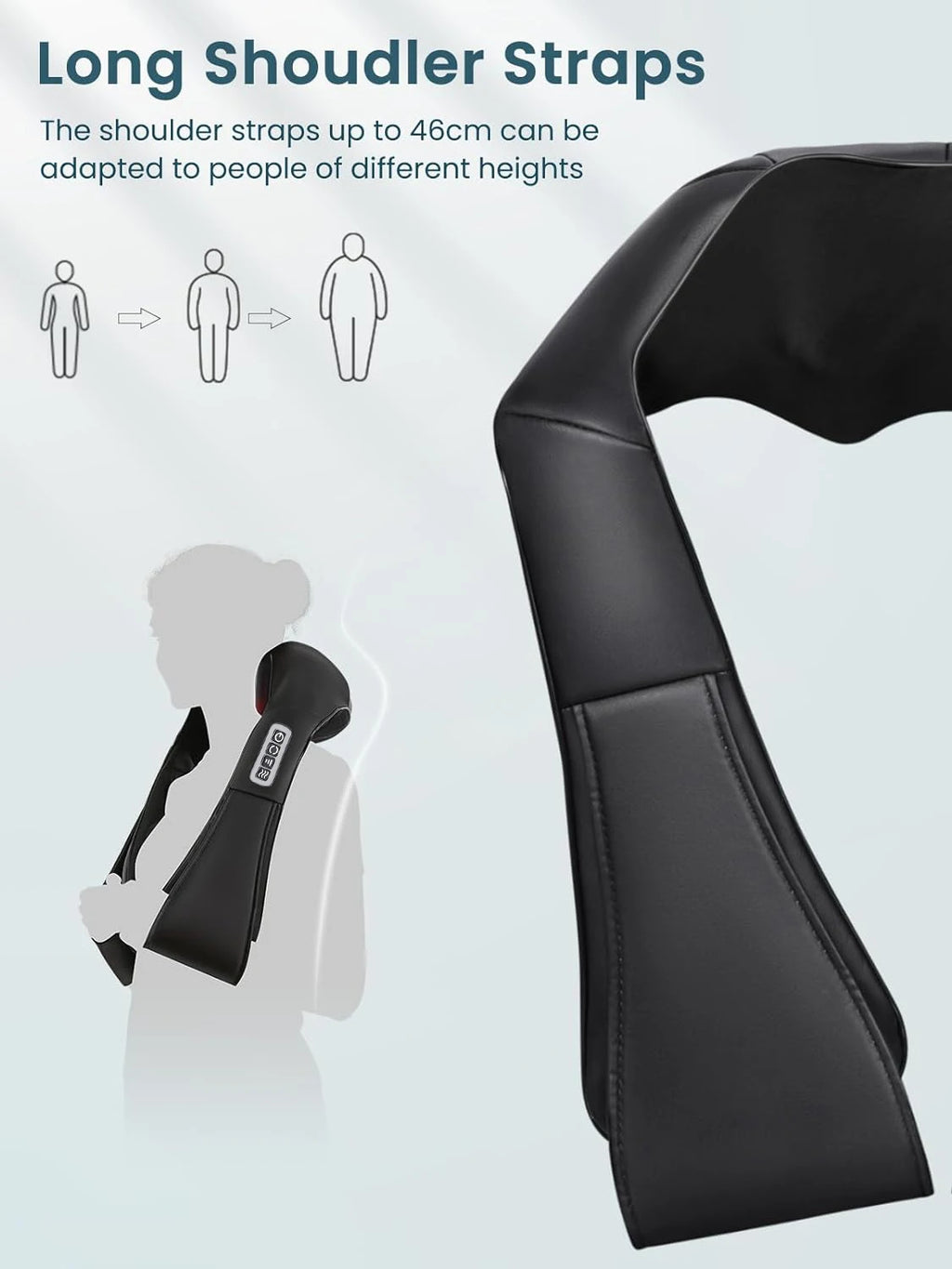 Shiatsu Neck and Shoulder Massager - Deep Tissue Heat Therapy Back Massage Instrument Tidesmit
