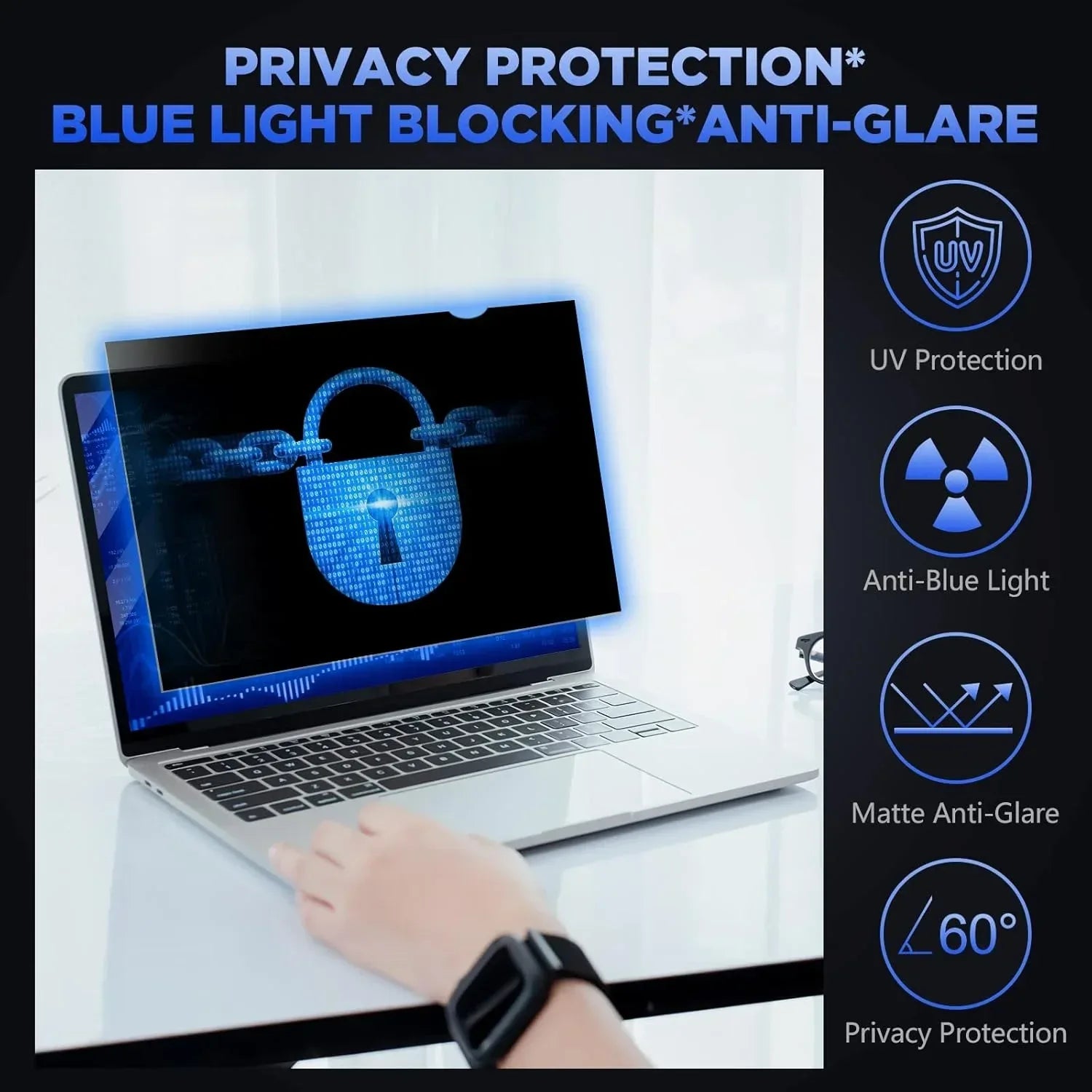 Macbook Privacy Screen Protector | Anti-Glare Filter for M4 Air Tidesmit