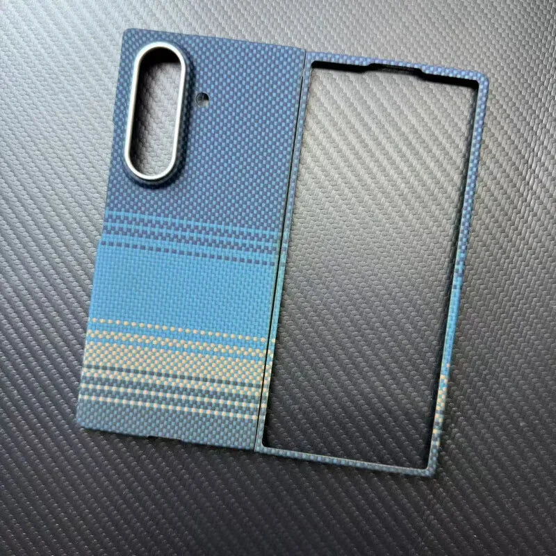 Samsung Galaxy Z Fold 7 Case - Slim Aramid Fiber Magnetic Cover Blue Tidesmit