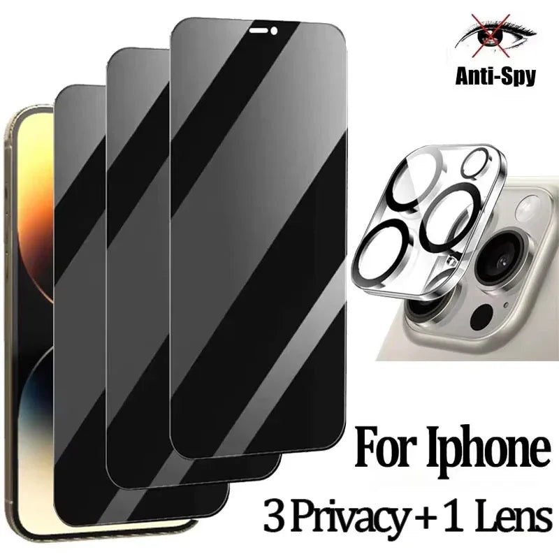 Privacy Screen Protector for iPhone 16 Pro Anti-Spy Tempered Glass 3 Privacy 1 lens China Mainland|Anti Peeping Tidesmit