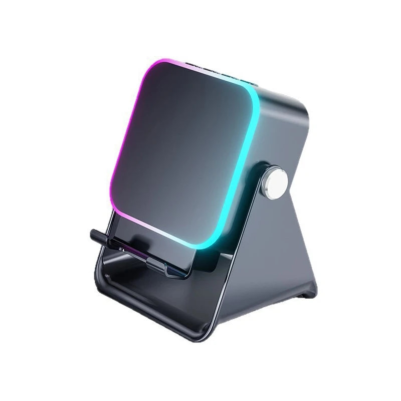 NEW 5 in 1 Auto-induction Wireless Induction Speaker 8 Mode RGB Light Phone Stand Surround Sound Portable Bluetooth Phone Holder