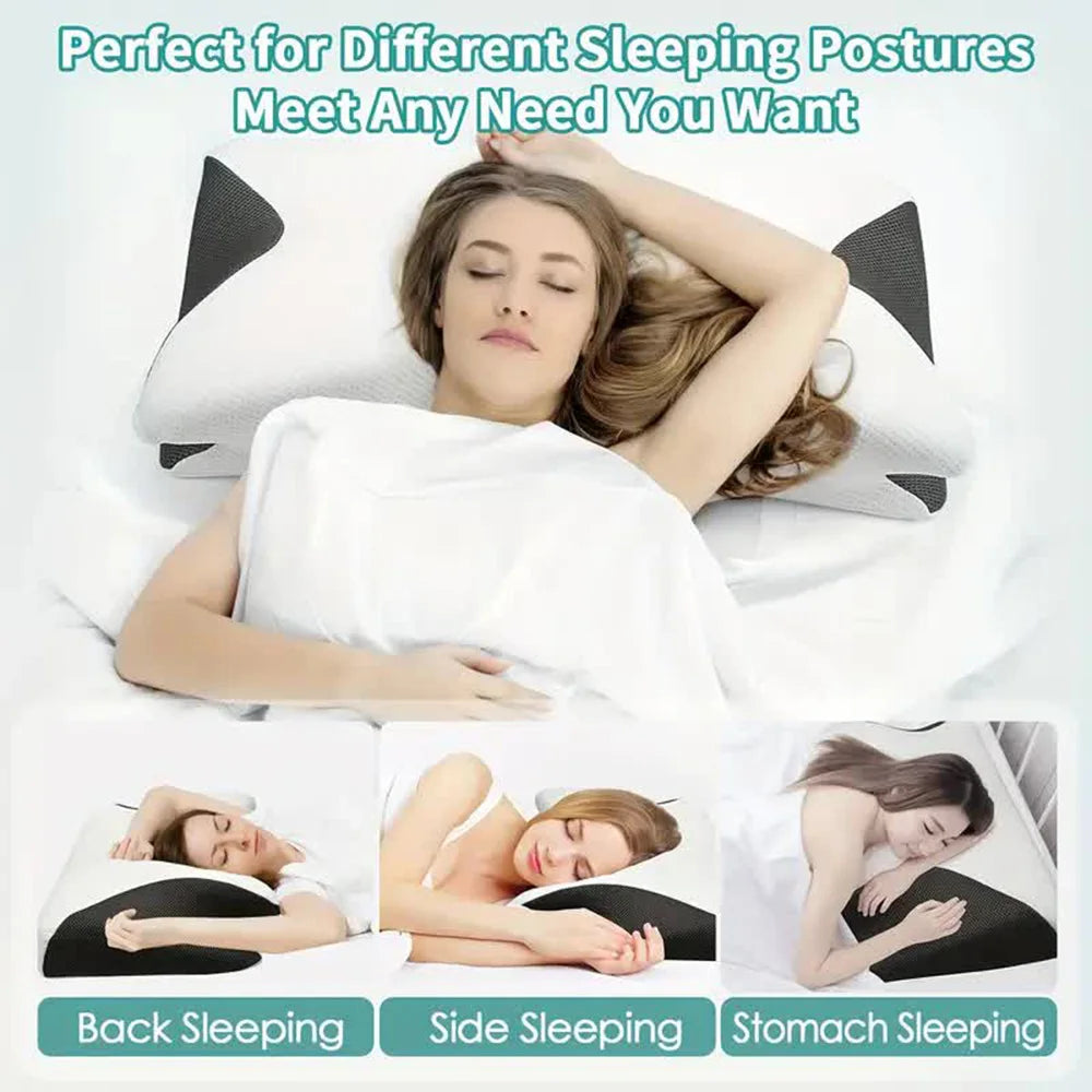 Memory Foam Neck Pillow: Ergonomic Cervical Support for Sleep Massage Cushion Tidesmit