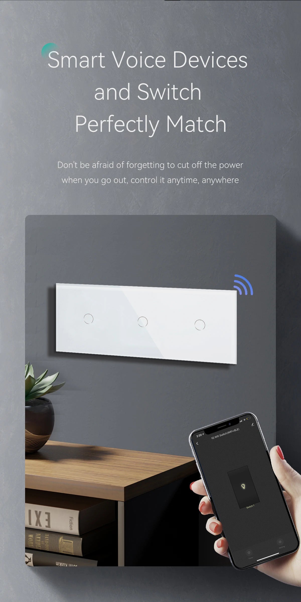 WiFi Smart Light Switch - Glass Touch Panel | Tidesmit Home Automation Tidesmit