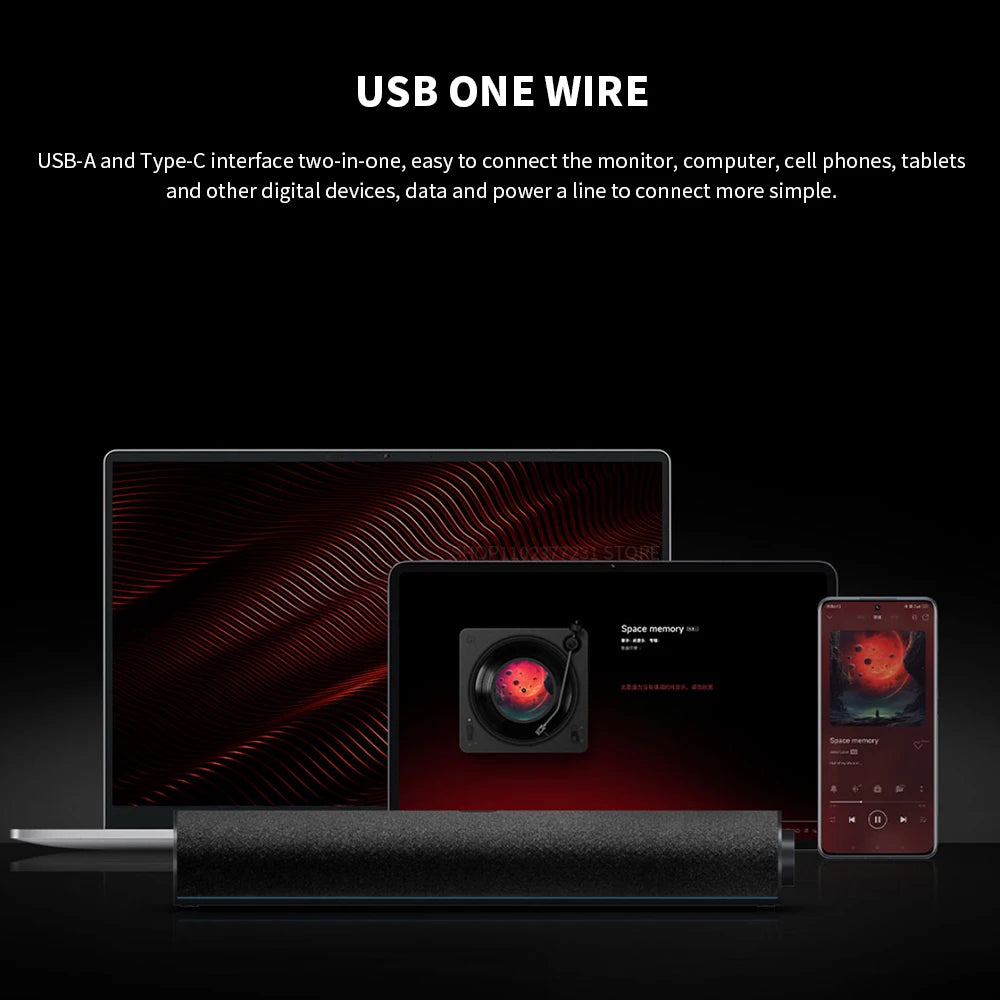 Redmi Computer Speaker Four-Unit Two-Channel Stereo RGB Ambient Light Bluetooth 5.0 Built-in Microphone Knob Control CN Version