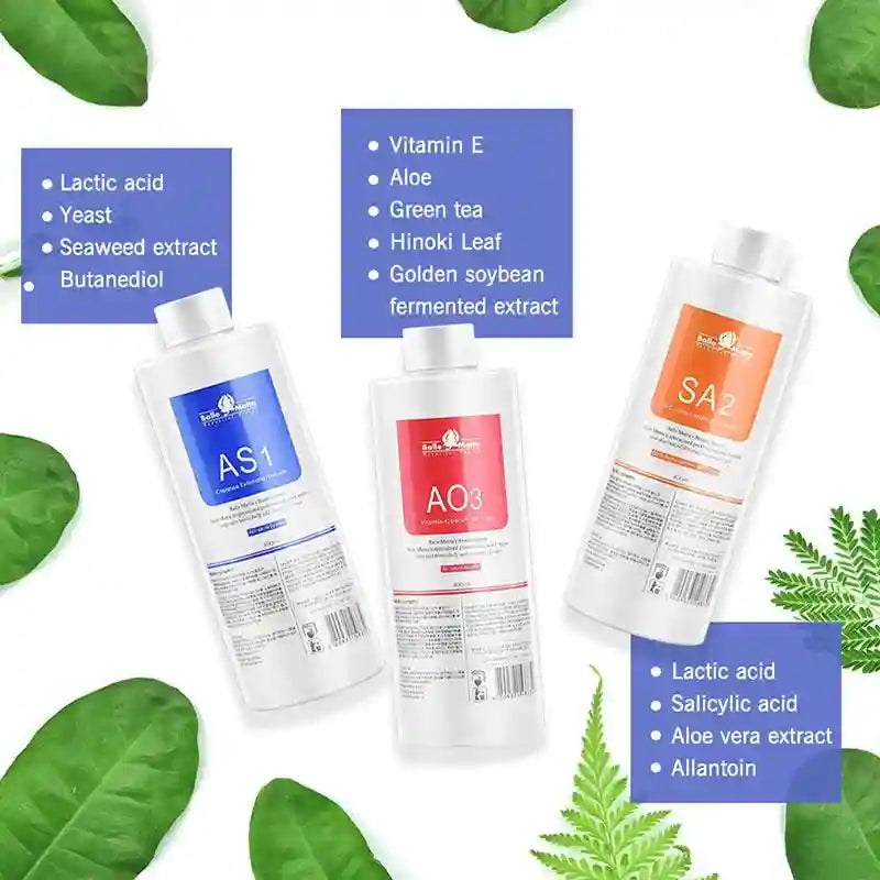 Hydra Facial Serum Kit: 3-Piece Deep Cleaning Aqua Peel Solution Scrubs Treatments Tidesmit