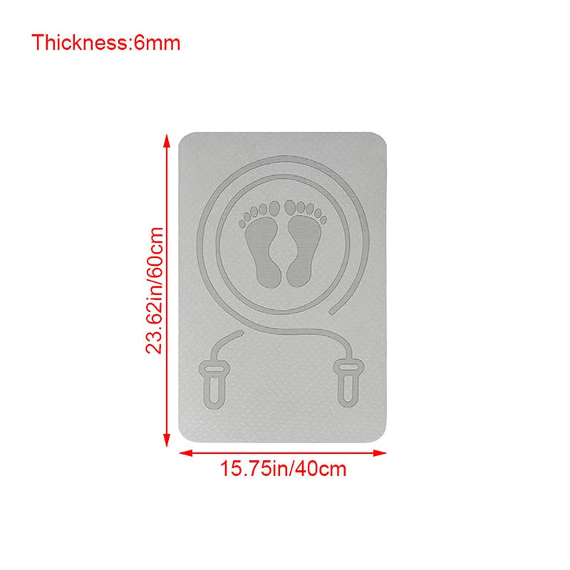 【S】6MM Skipping Rope Mat Anti-noise Jump Rope Mat Floor Mats Exercise Shock Absorption Yoga Mat TPE Skipping Mat Fitness