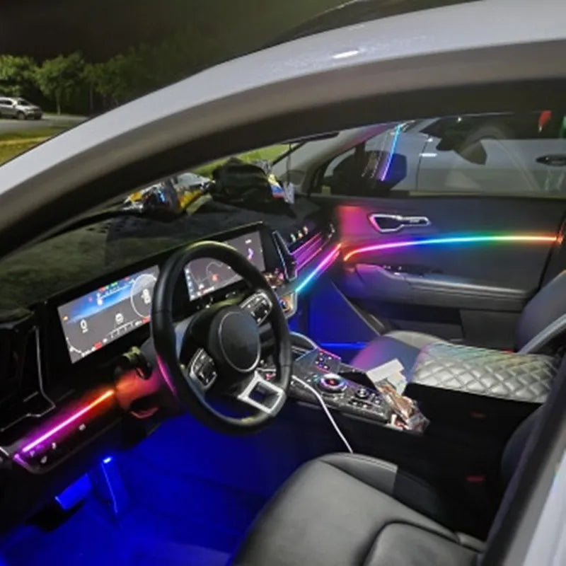 Car LED Ambient Lighting Kit – 64 RGB Color Acrylic Atmosphere Tidesmit