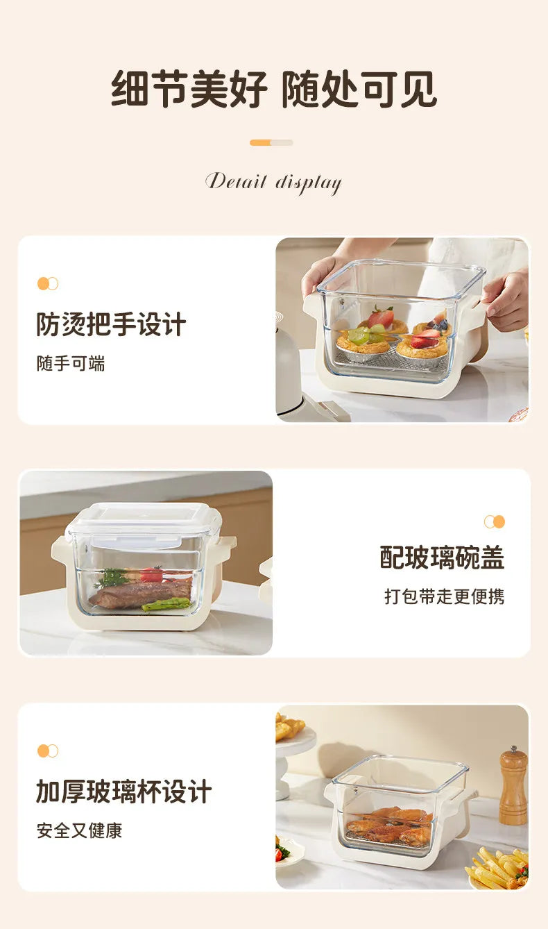 Air fryer household 2026 new visual high boron glass large-capacity frying and baking machine