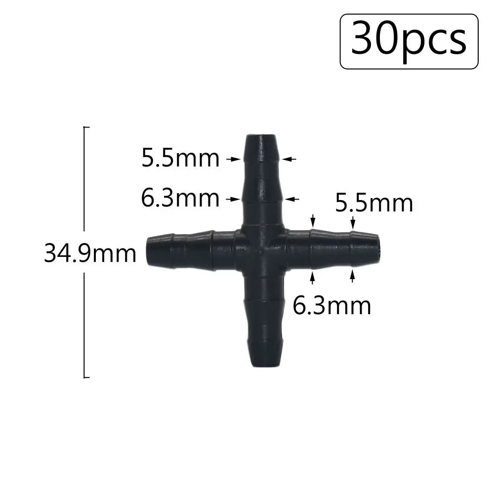 Irrigation Dripper Sprinkler Connector 1/8" 1/4" Hose Barb Tee Elbow Water Pipe Repair  Fitting Garden 3/5 4/7mm Tube Coupler