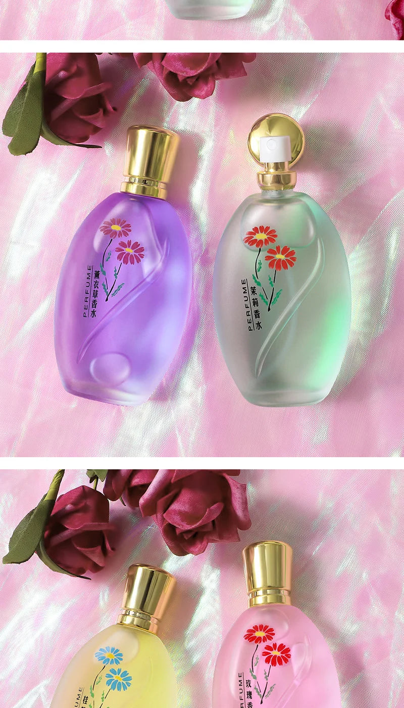 Women’s Eau de Parfum 50ml set: Floral Osmanthus & Gardenia scents in elegant oval frosted glass bottles, gift ready.