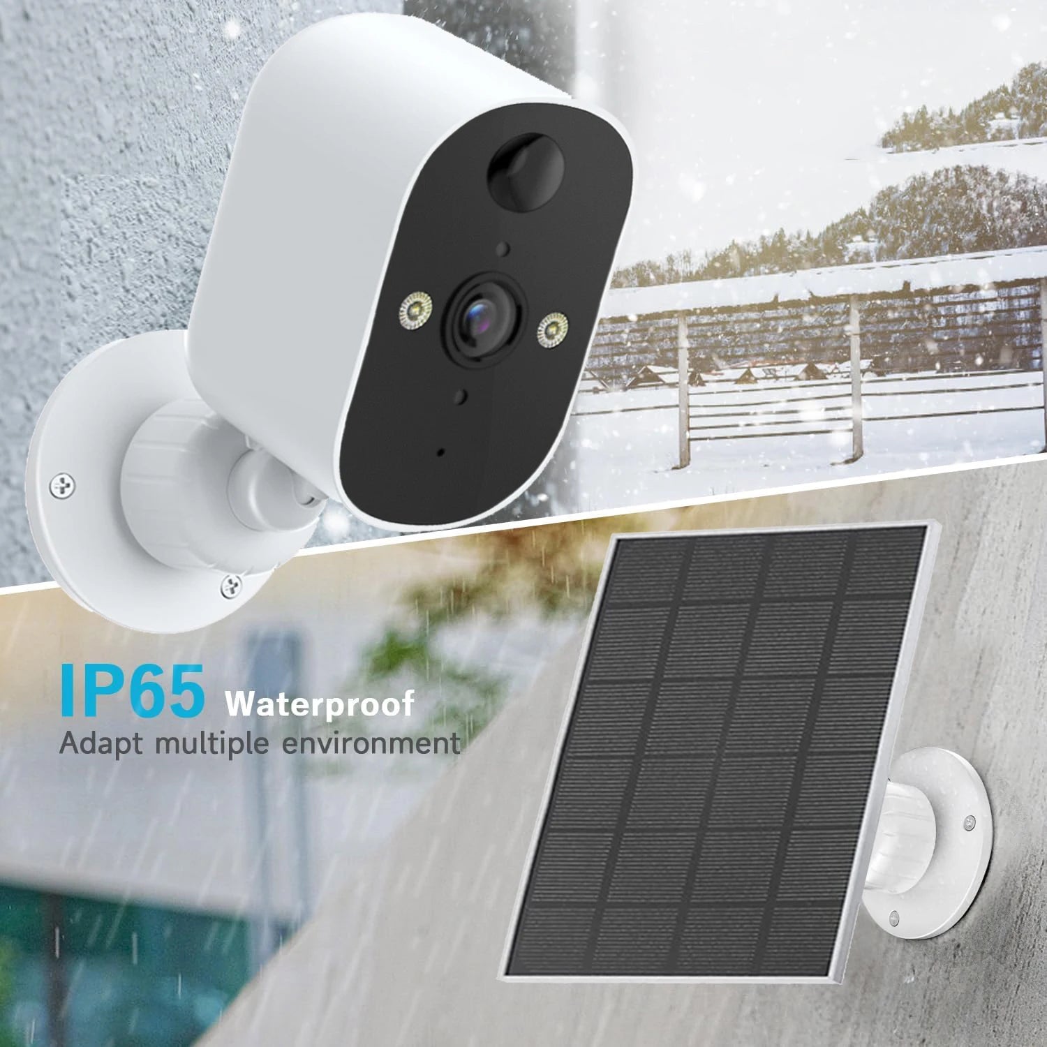 1080P WiFi Camera Outdoor Solar Battery Wireless Solar Powered Security Camera AI Motion Detection 2-Way Audio Night Vision