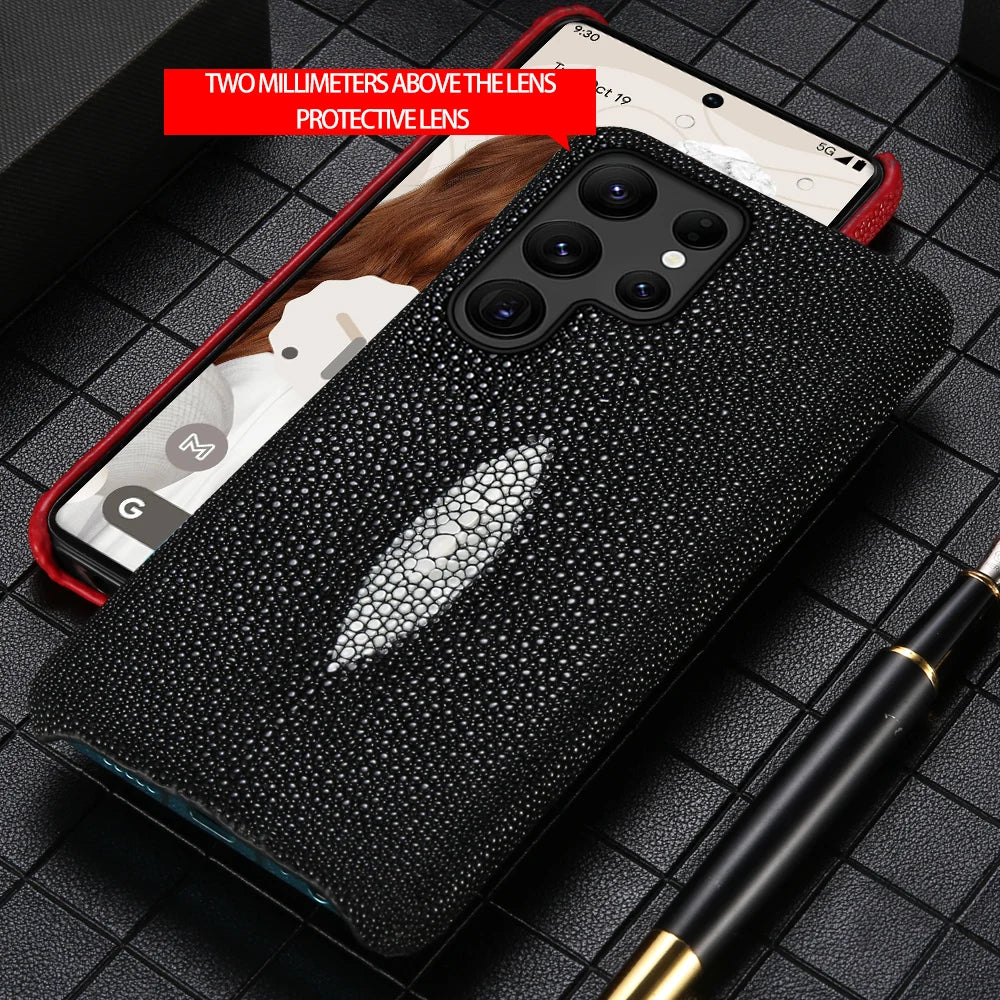 Stingray Leather Phone Case for Galaxy S24 S23 Ultra | Slim Drop Protection Tidesmit