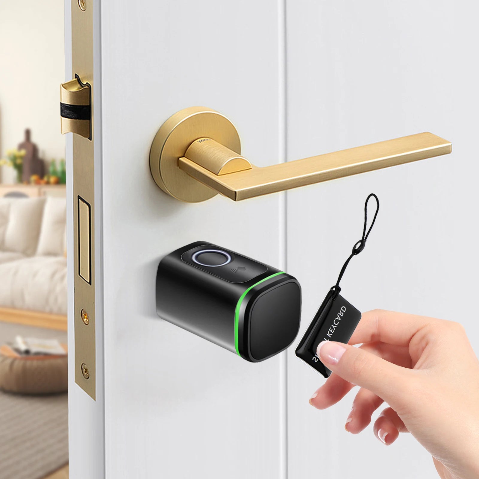 Advanced Smart Lock 4-in-1 Fingerprint/APP/Card/Key IP53 Waterproof 100 Users Alloy Durable for Home Hotel Apartment Door
