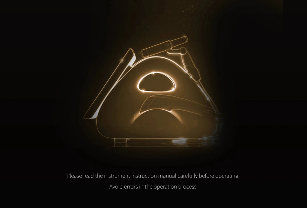 12D professional facial and body skin firming machine with sleek gold outline design on a black background.