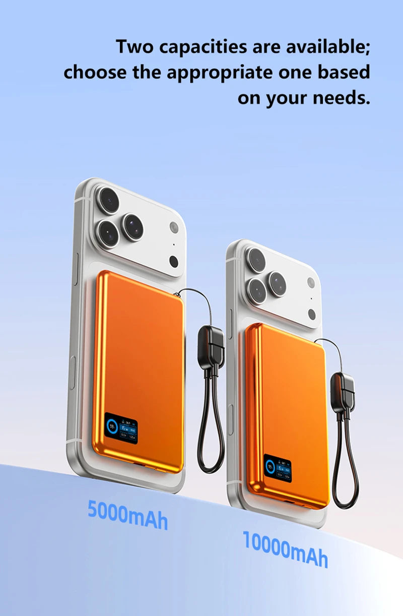 Magnetic Fast Charging Power Bank - High Capacity Travel Battery Pack Tidesmit