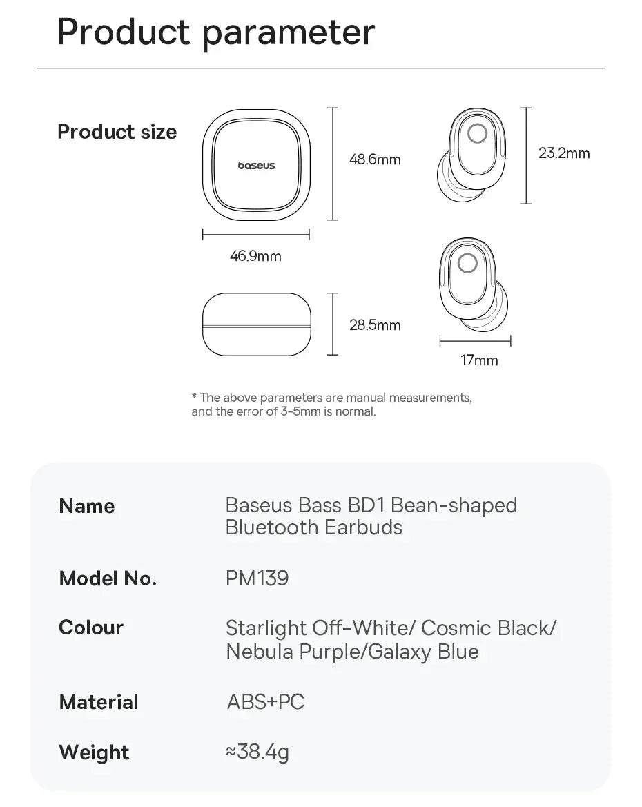 Wireless Earbuds Bluetooth 5.4 with 38H Playtime by Tidesmit Tidesmit