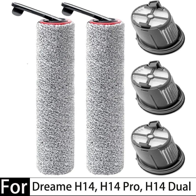 Tidesmit replacement HEPA filter roller brush for Dreame H14 Dual H14 Pro H20 Ultra H30 Ultra vacuum cleaner series