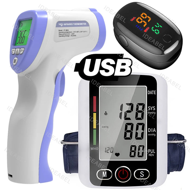 Tensiometer Heart Rate Pulse Meter BP Monitor Healthy Digital Arm Blood Pressure Meter Cuff Medical Automatic Pressure Tonometer