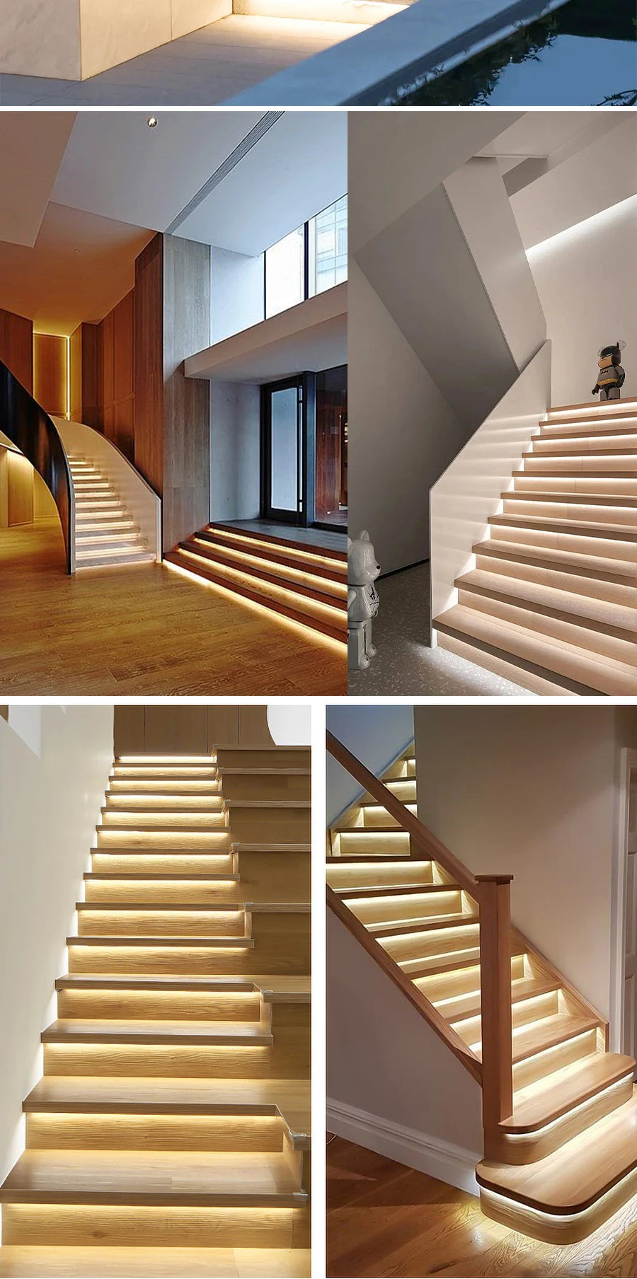 CCT 2700K-6500K Dimmable LED Stair Light Motion Sensor Stair Lighting 1-20 Steps CCT COB Strip Kit For Indoor Stair Light