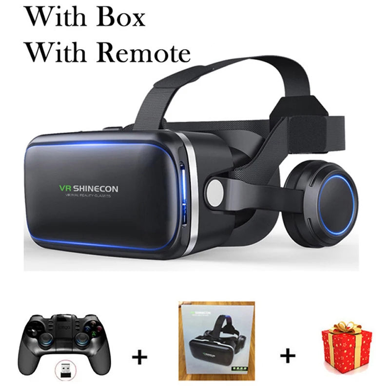 VR Headset for Smartphone – Adjustable 3D Goggles with Spatial Audio Headphone Remote B Tidesmit