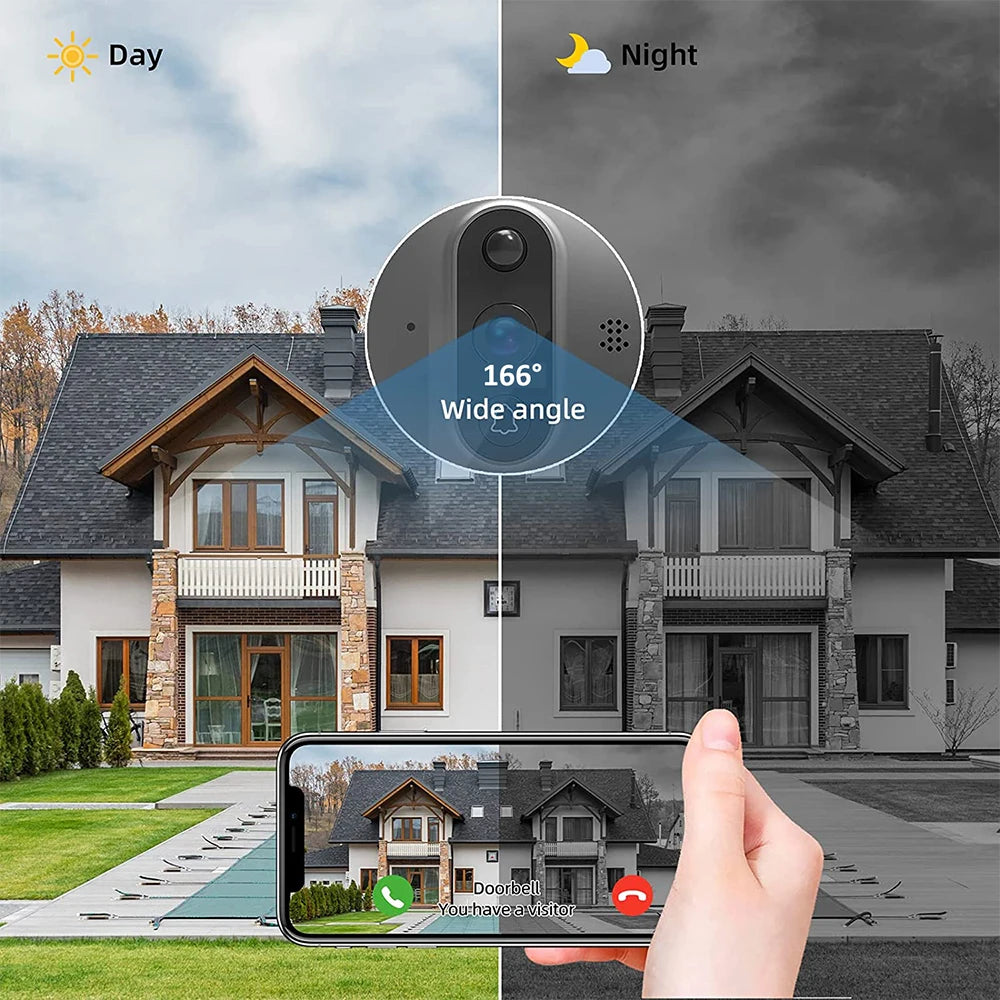 Yuezhe Tuya 3MP Peephole Smart WiFi Doorbell with Camera 4.3inch 1080P Eye 5000mAh PIR Motion Alarm Alexa Bell for Home