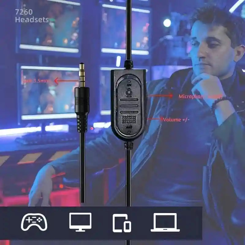 Tidesmit Wired Over-Ear Gaming Headphones with HD Sound for PC and Laptop Tidesmit