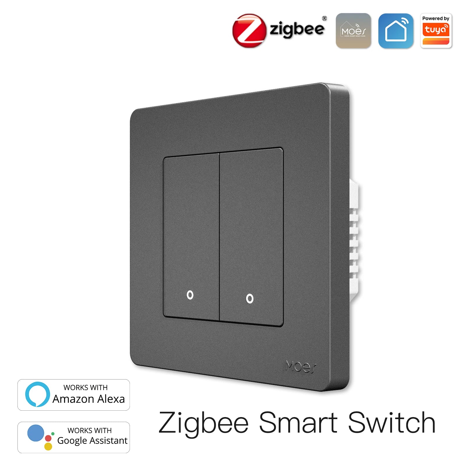 MOES New Star Ring Tuya Smart ZigBee3.0 Push Button Switch/Scene Switch Smart Life APP Remote Control Work with Alexa Google