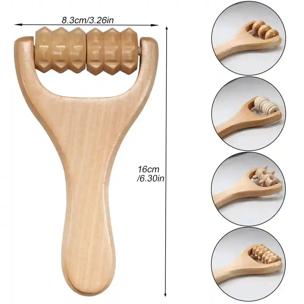 Wooden Face Massage Roller - Natural Lymphatic Drainage Tool by Tidesmit Massage Roller Tidesmit