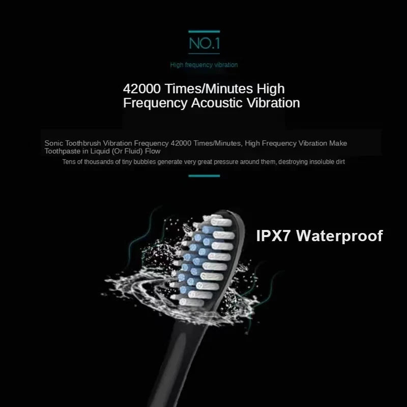 Electric Toothbrush Smart Timing Tooth Brush USB Rechargeable Teeth Clean Whitening Sonic Toothbrush With Replacement Head