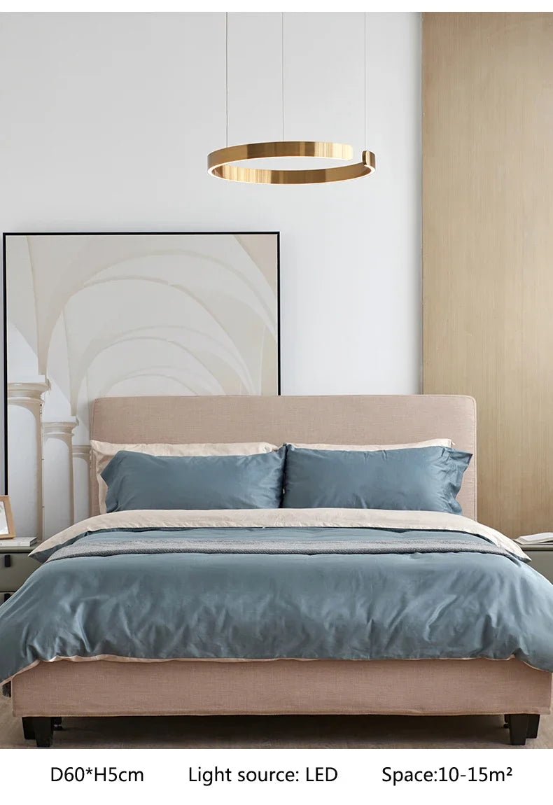 Modern LED Ring Chandelier Pendant Light - Gold & Black Finish Tidesmit