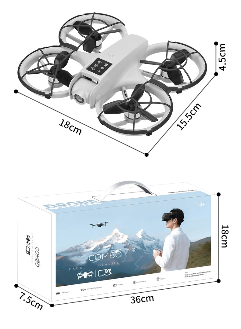 Foldable Camera Drone with HD FPV and Obstacle Avoidance - Gray Tidesmit