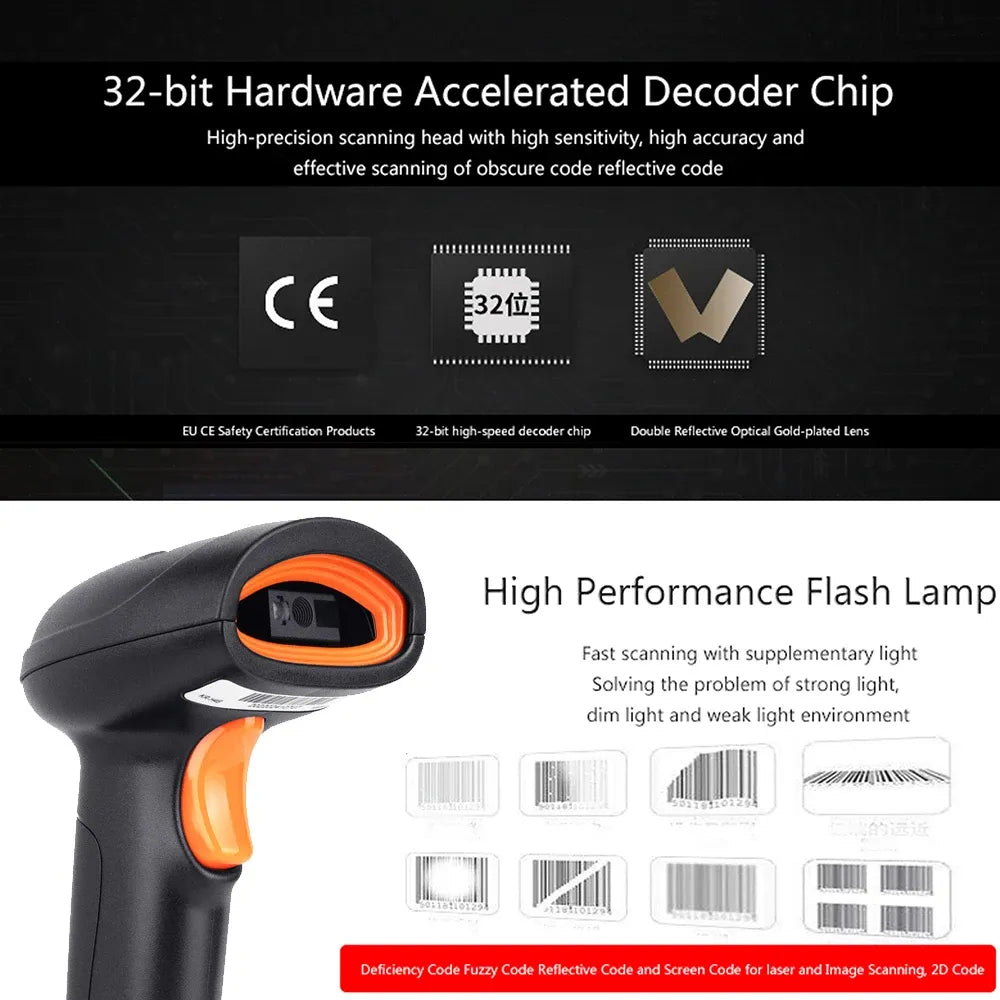 KEFAR H4W wireless 2D scanner with illumination for fast reading of barcodes