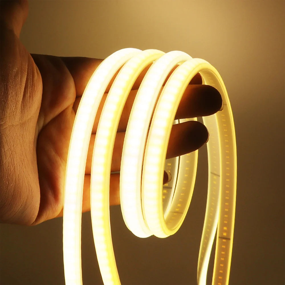 Wall Touch COB LED Neon Strip Light Wifi Bluetooth 23key Remote Control 220V Dimmer Power Kit 5m 10m 20m 40m 0.5m 240LED/m Flex