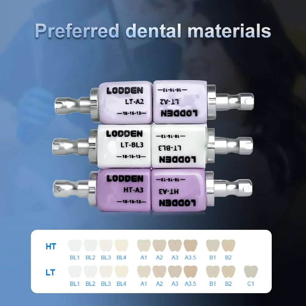 Lodden 10PCS Lithium Disilicate C14 Dental Glass Ceramic Blocks CAD CAM Sirona Cerec Block HT LT MT Lab Veneer Dentist Materials