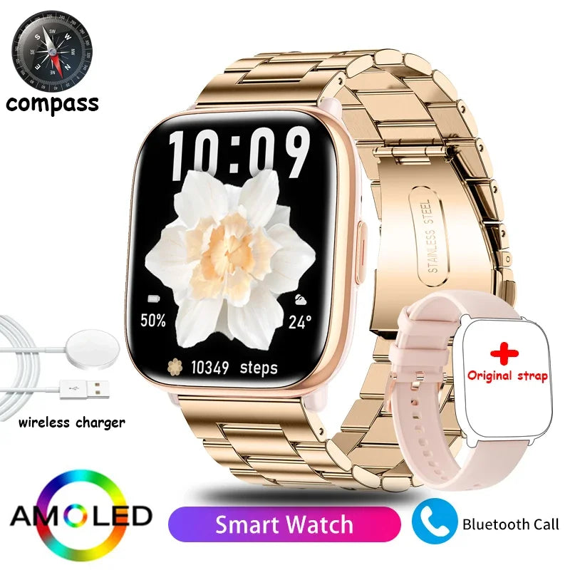 2026 New Smart Watch Full Touch Screen Bluetooth Call AI Voice Heart Rate Waterproof Watches Sports Bracelet Smartwatch Women