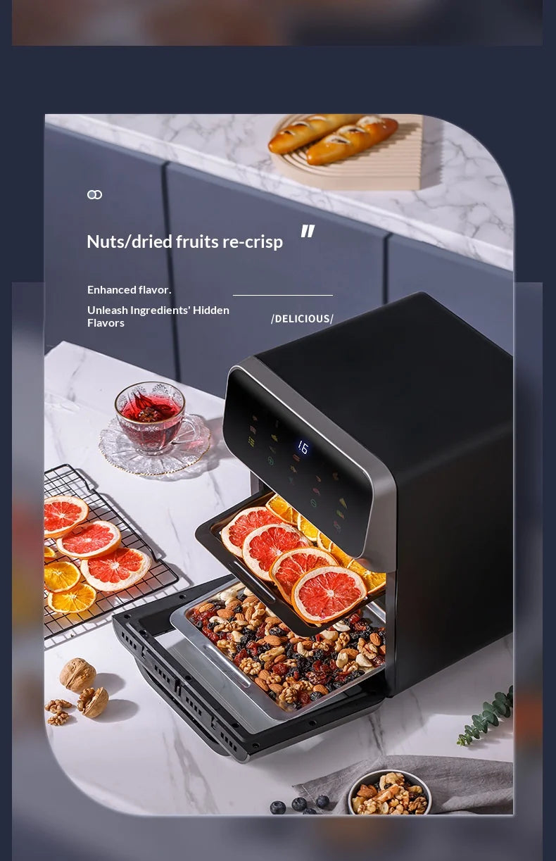 Commercial  Digital  High-quality Smart Electric Square Air Fryer Oven  Touchscreen Display Stainless Steel  for  Household