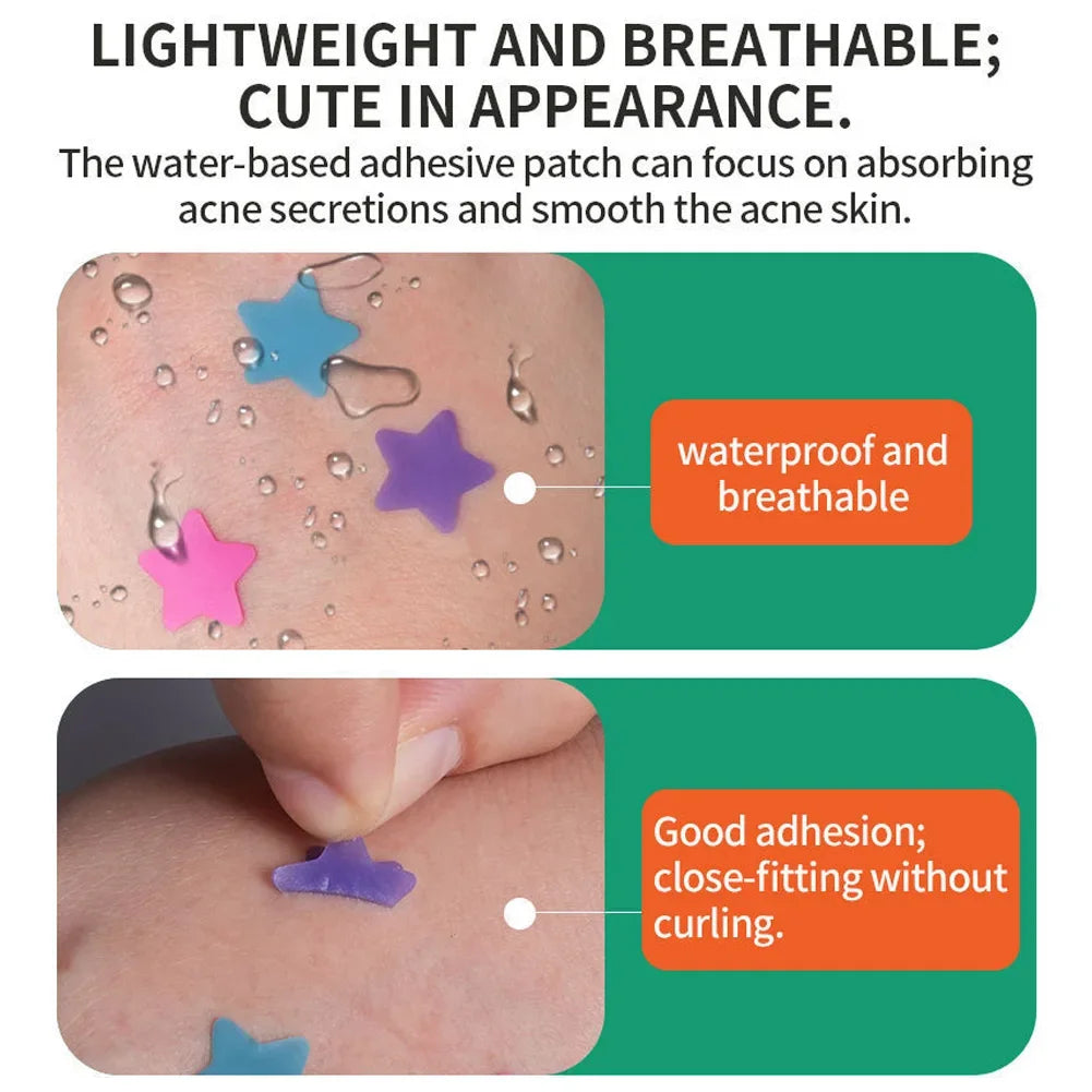 Star Design Pimple Patch with Colorful Makeup Mirror Hydrogel Blemish Concealer Acne Spot Treatment Beauty Health Kit