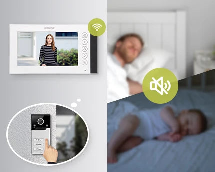 HOMSECUR Tuya App 7" WIFI Video Door Phone Intercom Doorbell Auto Recording For 3 Families