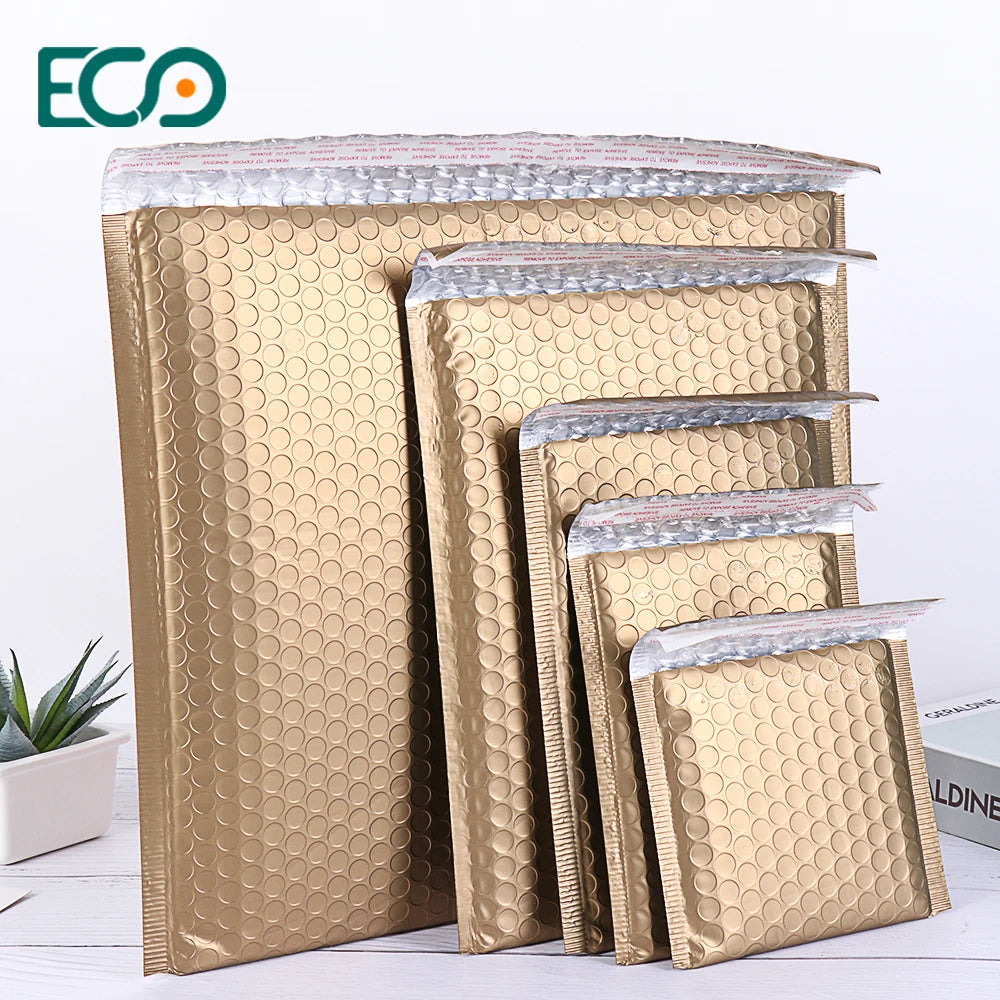 A4 Bronze Bubble Mailers Metallic Bubble Bag Padded Envelopes Low Moq in Stock with Tear
