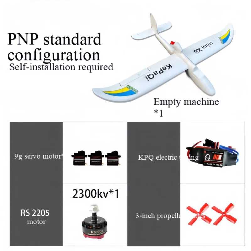 Tidesmit X8 Mini 800mm RC Glider Plane - Stable Beginner Electric Drone PNP X8MINI Tidesmit