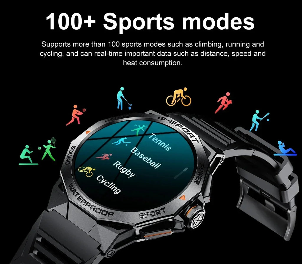 1.43inch AMOLED Screen Smartwatch Men Outdoor Sports Fitness 400mAh Large Battery Bluetooth Call Music Heart Rate Smart Bracelet