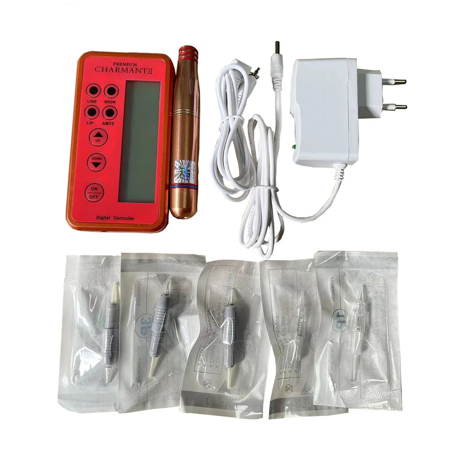 Professional PMU Machine for Eyebrows - Digital Tattoo Pen Permanent Makeup Machines EU Plug Tidesmit